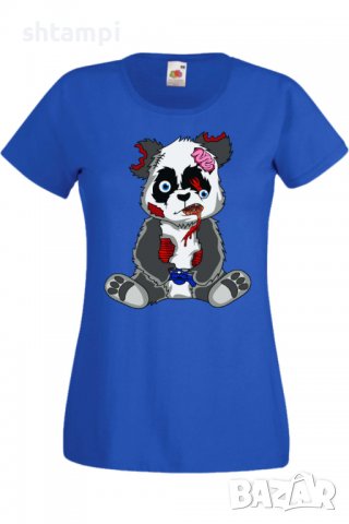 Дамска Тениска Panda Bear Zombi Gamer STAGE 2,Изненада,Повод,Подарък,Празник, снимка 8 - Тениски - 37640055