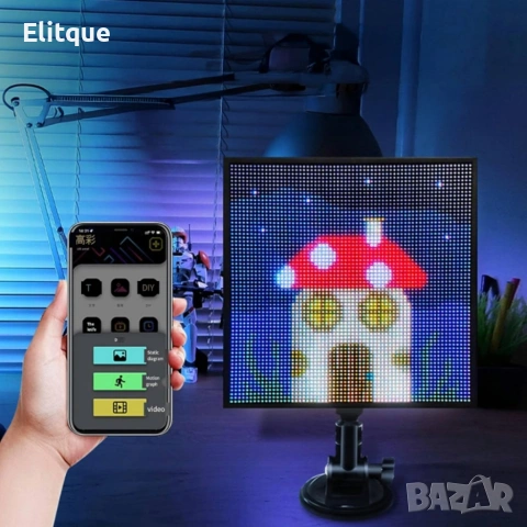 Интелигентен LED екран 32×32 за заден прозорец на автомобил – Модел Pixel RGB с Bluetooth управление, снимка 5 - Друга електроника - 53122483