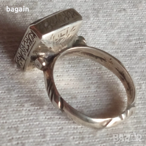 Османски сребърен пръстен с гема- печат.