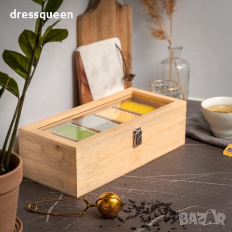 4097 Дървена кутия за чай с 5 отделения, снимка 12 - Други стоки за дома - 42142340
