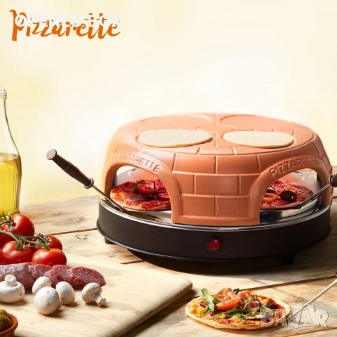 Фурна за пица Emerio, Pizzarette the Original, ръчно изработено покритие от теракотена глина