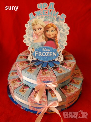 Картонена торта Frozen, снимка 1 - Други - 30801326
