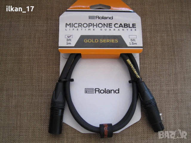 Микрофонен кабел, Neutrik XLR конектори, Roland Gold Seri най високата серия внос от Германия Нов!!!, снимка 3 - Микрофони - 51130959