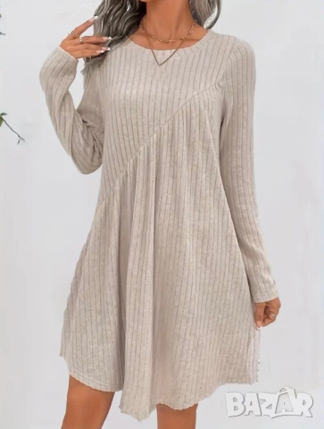 Бежова рокля, машинно плетиво