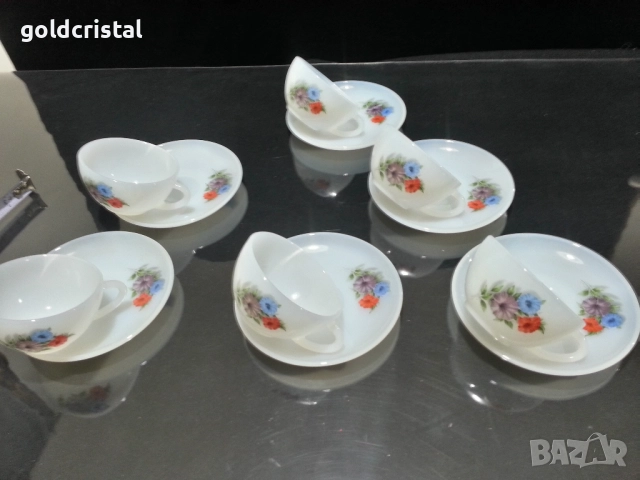 Френски аркопал чаши за чай кафе , снимка 9 - Антикварни и старинни предмети - 44231669