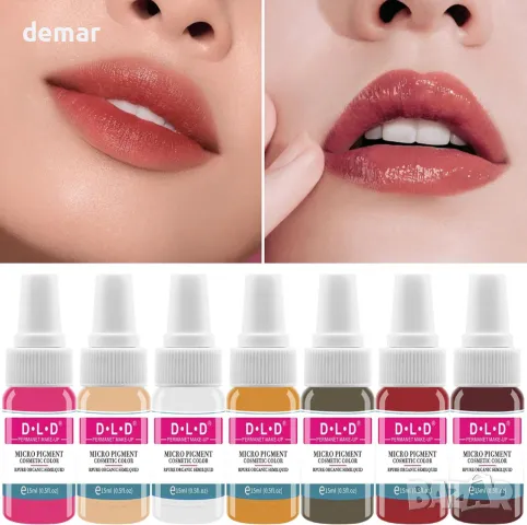 Мастило за татуировки DLD Tattoo Embroidery Lip Color Art, 14 бутилки, снимка 7 - Други - 49904128