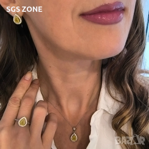 сребърни обеци с рубини и син сапфири, желт сапфири 