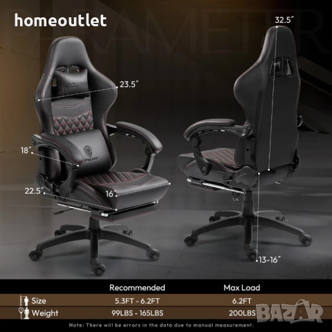 ПРОМОЦИЯ Премиум геймърски стол с винтидж дизайн DOWINX LS-6689-BLACK, снимка 3 - Столове - 52720697