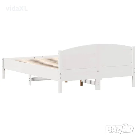 vidaXL Рамка за легло без матрак, бял, 120x200 см, бор масив, снимка 6 - Спални и легла - 56148184