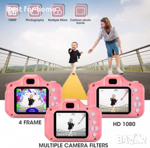 Детска дигитална фото камера + 32 GВ SD карта Модел 1, снимка 4 - Фотоапарати - 37200422
