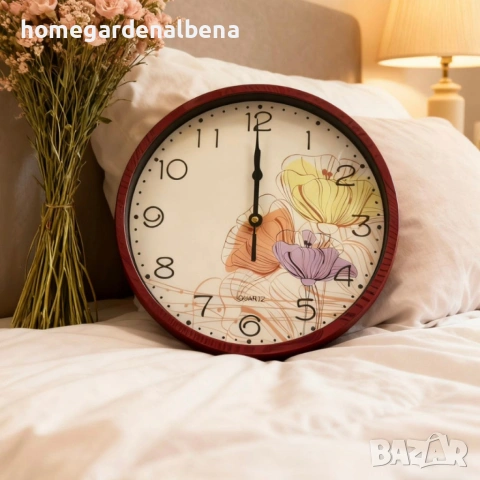 Home&Garden Albena – Стенен часовник Ø 25 см, стилен и практичен, снимка 3 - Стенни часовници - 54039974