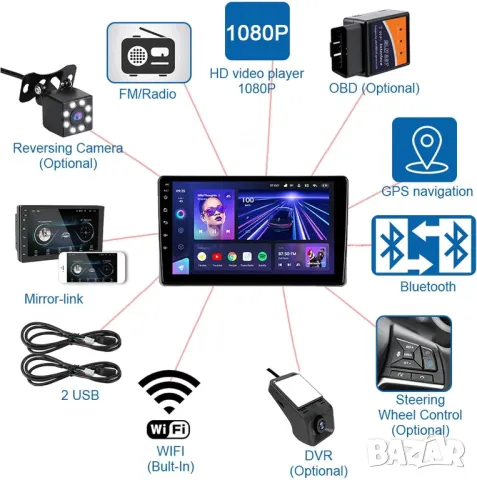 Мултимедия, Двоен дин, за VW Touran, Андроид, 2 DIN, volkswagen, 10", навигация, Android, Touran, снимка 5 - Аксесоари и консумативи - 47396299