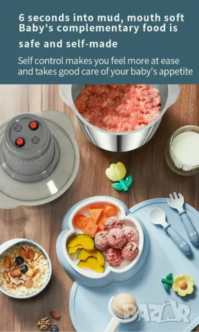 Супер цена! Нов кухненски чопър 3 литра, Неръждаема стомана, 2 скорости, 4 остриета, снимка 3 - Чопъри и пасатори - 50437282