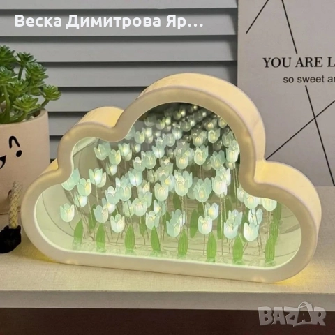 Магическа нощна лампа с огледален ефект 2 в 1, снимка 2 - Настолни лампи - 51760904