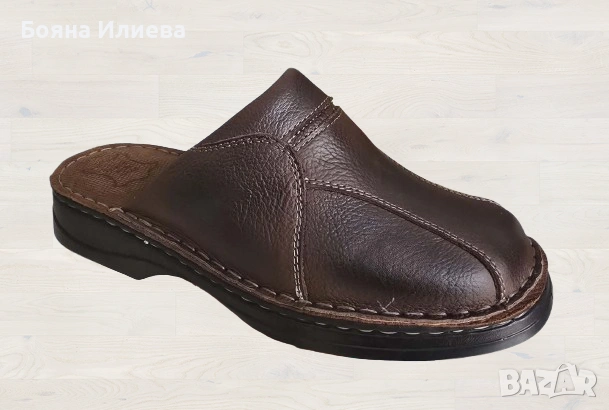 ЕСТЕСТВЕНА кожа- Габровско мъжко сабо (модел 2601), снимка 2 - Мъжки чехли - 54017010