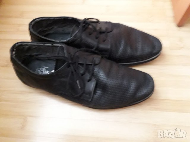 Мъжки летни черни обувки на дупки с връзки, снимка 3 - Ежедневни обувки - 30022834