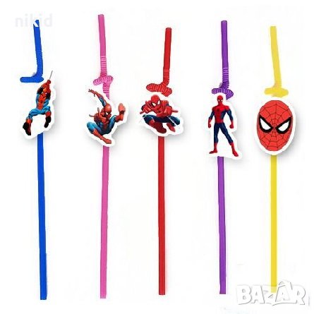 10 бр Спайдърмен Spiderman парти сламки рожден ден