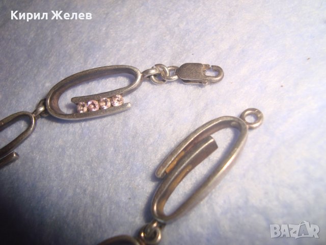 СРЕБЪРНА СКЪПОЦЕННА АРТ ГРИВНА СРЕБРО 925 с ИНКРУСТИРАНИ ФАСЕТИРАНИ РОЗОВИ КАМЪЧЕТА КРИСТАЛ 28733, снимка 8 - Гривни - 37268961