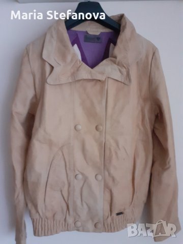 Бежово яке естествена кожа Numph , снимка 2 - Якета - 31613682