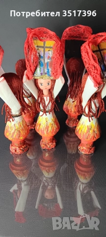 Нестинарка-Тази която танцува върху жаравата- Дървена кукла с българска национална носия, снимка 2 - Други - 51579666