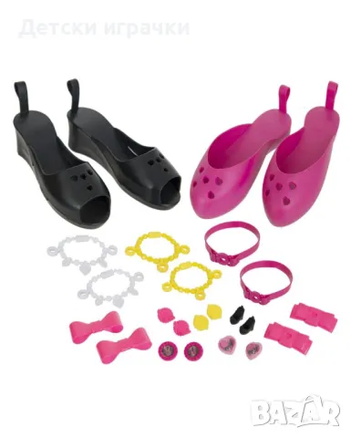 Комплект Barbie Дизайнер на обувки, с два чифта чехли оригинал , снимка 2 - Кукли - 48540877