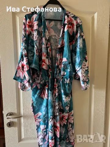 Нова наметка кимоно ръкав туника за плаж коприна копринена  универсален размер, снимка 2 - Ризи - 49858761