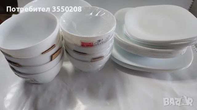 Нови чинии квадратни опал, купа, купички, снимка 1