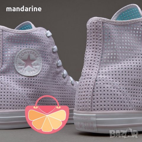 ПРОМО 🍊 CONVERSE ALL STAR № 38 🍊 Оригинални мрежести дамски кецове в бледо лилаво нови с кутия, снимка 6 - Дамски ежедневни обувки - 26576446