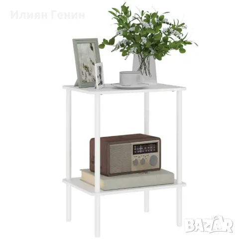 HOMCOM Модерна странична маса на 2 нива с отделение за съхранение, снимка 8 - Маси - 50368113