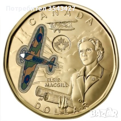 Монета 1$ Canada 2023 цветна 