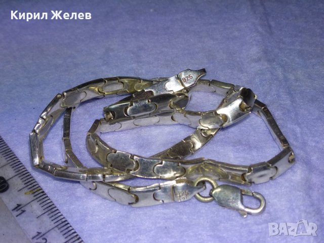 ПРЕКРАСЕН СРЕБЪРЕН ЛАНЕЦ СРЕБРО MZ 925 сДЕБЕЛО ПОКРИТИЕ от БЯЛО ЗЛАТО Ръчно БУТИКОВО ИЗДЕЛИЕ 39918, снимка 8 - Колиета, медальони, синджири - 42657187