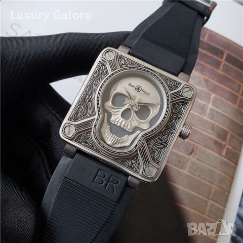 Мъжки часовник Bell & Ross Skull Burn Limited Edition с кварцов механизъм, снимка 3 - Мъжки - 37344465