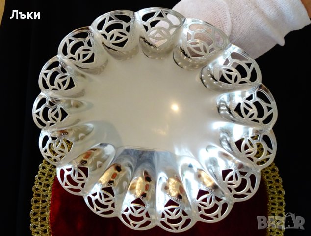 Посребрена фруктиера J.Reihhart,W.Germany. , снимка 8 - Антикварни и старинни предмети - 40253040