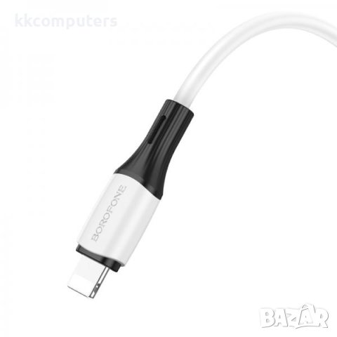 Borofone PD Lightning (iPhone) - Type-C, Кабел, 20W, 3.0A ,1m BX79 / Бял / Баркод : 2402293, снимка 2 - USB кабели - 40398019