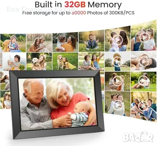 Нова 10.1" Frameo дигитална рамка, WiFi, 32GB, IPS дисплей, моментално споделяне, снимка 2 - Други стоки за дома - 48548883