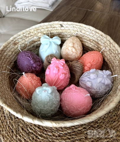 Ръчно изработена соева свещ великденско яйце