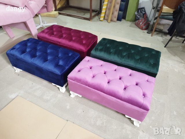 Табуретки честърфийлд, снимка 7 - Дивани и мека мебел - 42731529