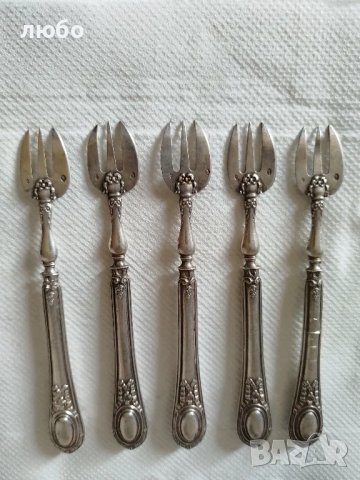 Сребърни Вилички за Сладко,Сребро 0,950, снимка 6 - Антикварни и старинни предмети - 48731070