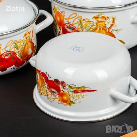 Eмайлиранa тенджерa + капак 3 литра, снимка 3 - Съдове за готвене - 48348260