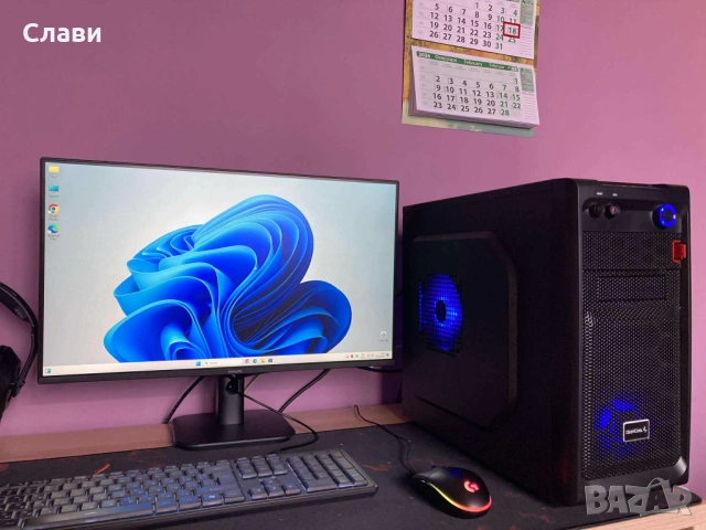 Геймърски компютър AMD 4x3,00Ghz, AMD RADEON RX 550, 16GB RAM, SSD, Windows 11, снимка 4 - Геймърски - 49041549