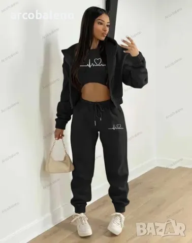 Дамски моден есенно-зимен комплект от три части, 10цвята , снимка 13 - Комплекти - 47636847