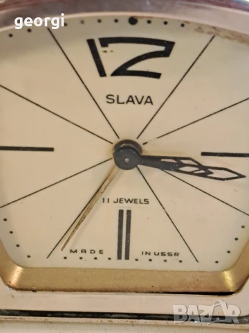 руски механичен будилник Слава 8/4, снимка 2 - Антикварни и старинни предмети - 50445624