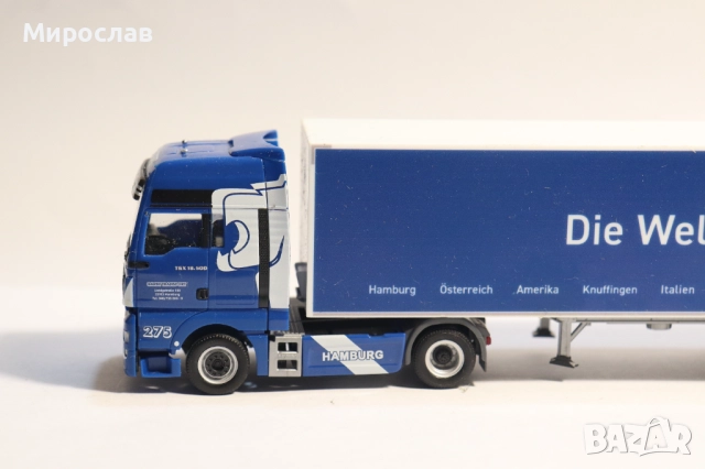 HERPA H0 1/87 MAN КАМИОН МОДЕЛ ТИР КОЛИЧКА, снимка 2 - Колекции - 52996981