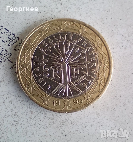 1 евро монета Франция 1999 година 