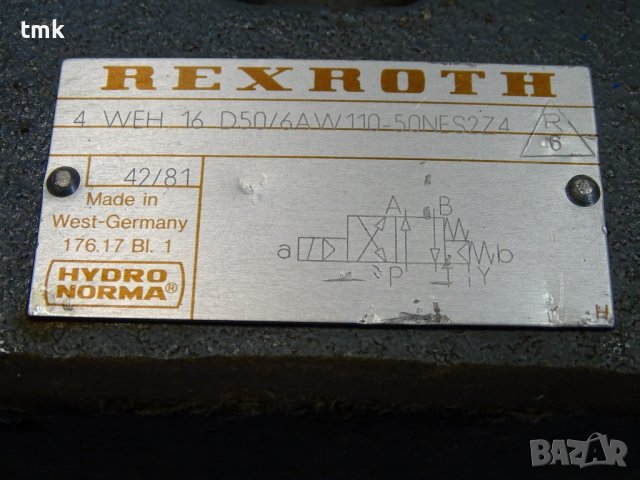 хидравличен разпределител Rexroth 4 WEH 16 D50/6AW110-50NES2Z4, снимка 6 - Резервни части за машини - 37052879