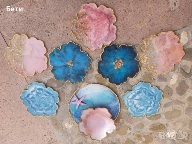 Поднос за сладки на 3 етажа и подложки за чаши, снимка 15 - Прибори за хранене, готвене и сервиране - 34827361