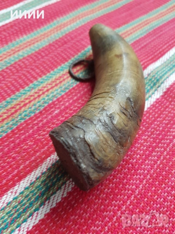Рогова барутница , снимка 2 - Антикварни и старинни предмети - 52316074