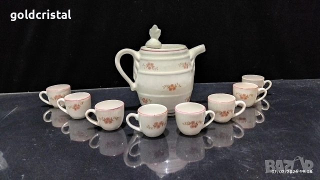 Стар български порцелан чашки с бърдуче 