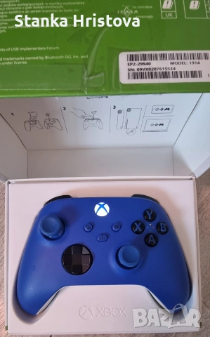 Безжичен контролер за XBOX Shock Blue., снимка 2 - Аксесоари - 54266976