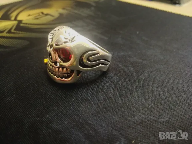 готик пръстен с череп, снимка 4 - Пръстени - 48709156